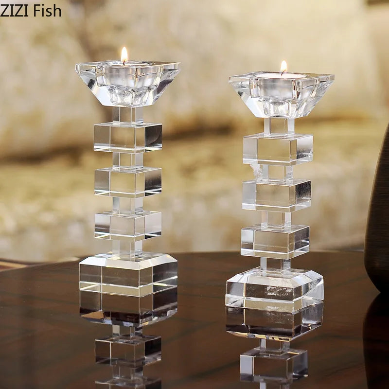 Afralia™ Crystal Candle Holder Desk Decoration Home Aroma Container