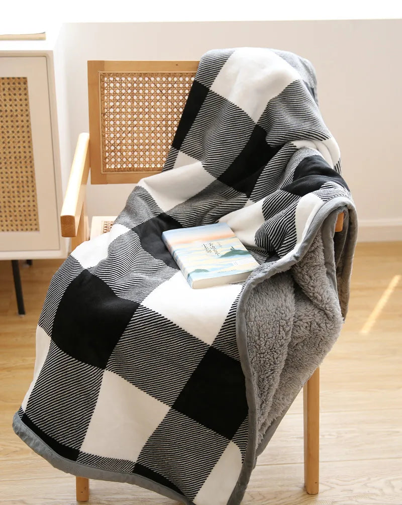 Afralia™ Bohemian Double-Layer Winter Coral Fleece Sofa Blanket
