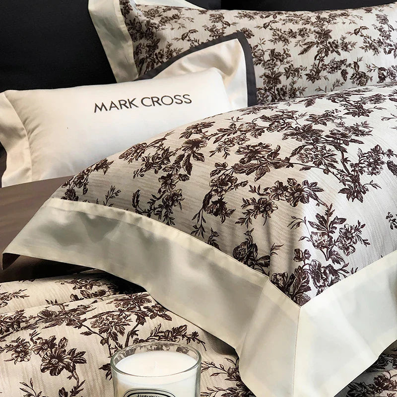 Afralia™ Egyptian Cotton Bedding Sets for Queen King Ru Size Bed Linens