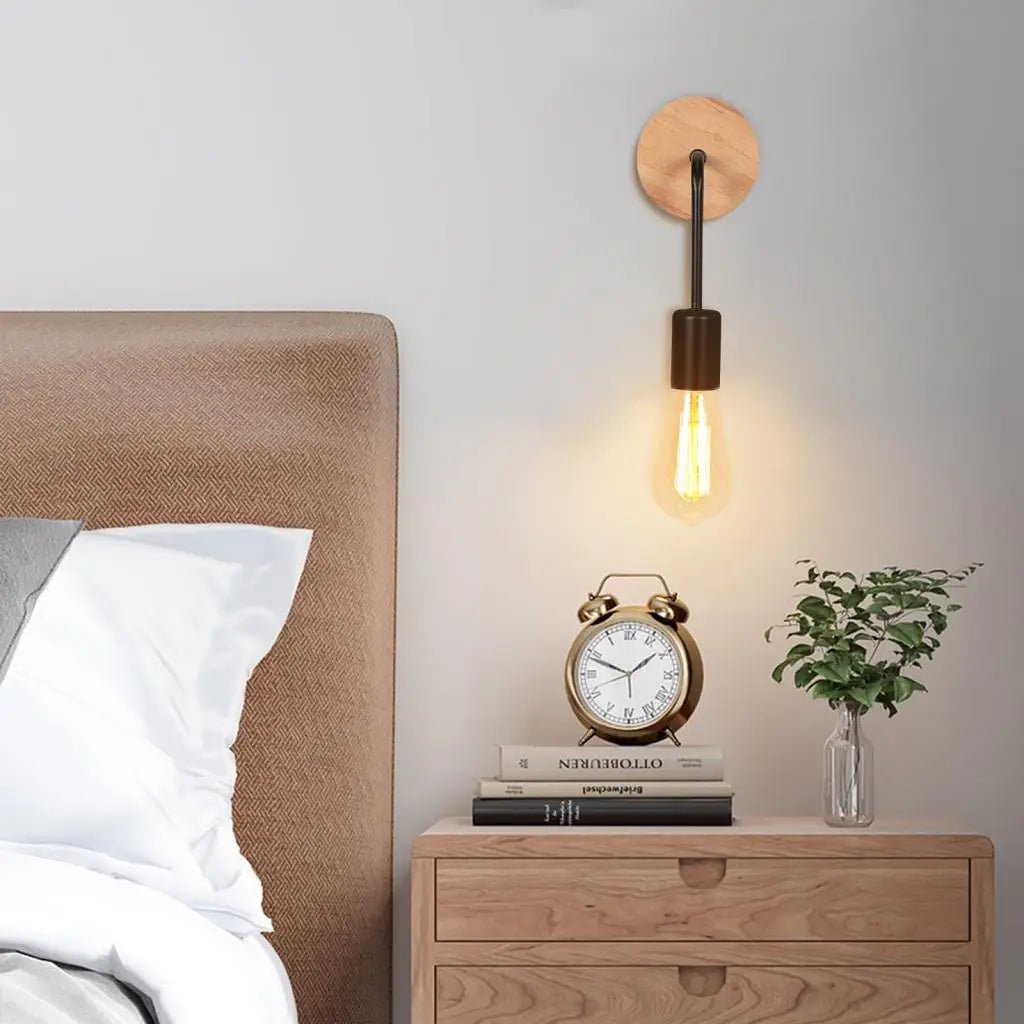 Afralia™ Wooden Wall Lights Nordic Wall Lamps Modern Wall Sconce for Bedroom Bedside Lamp