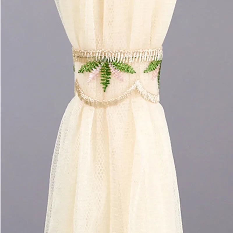 Afralia™ Lace Embroider Anti-Mosquito Net Door Curtains - Pleated Design for Light and Air Flow