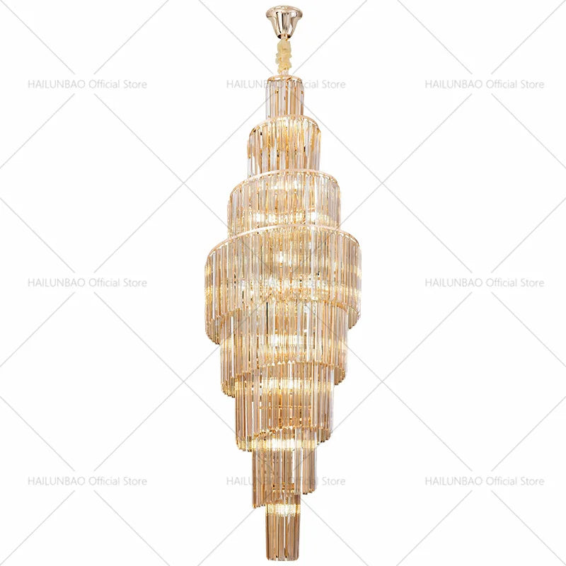 Afralia™ Crystal Chandelier for Penthouse Villa Living Room - Modern Light Luxury Design
