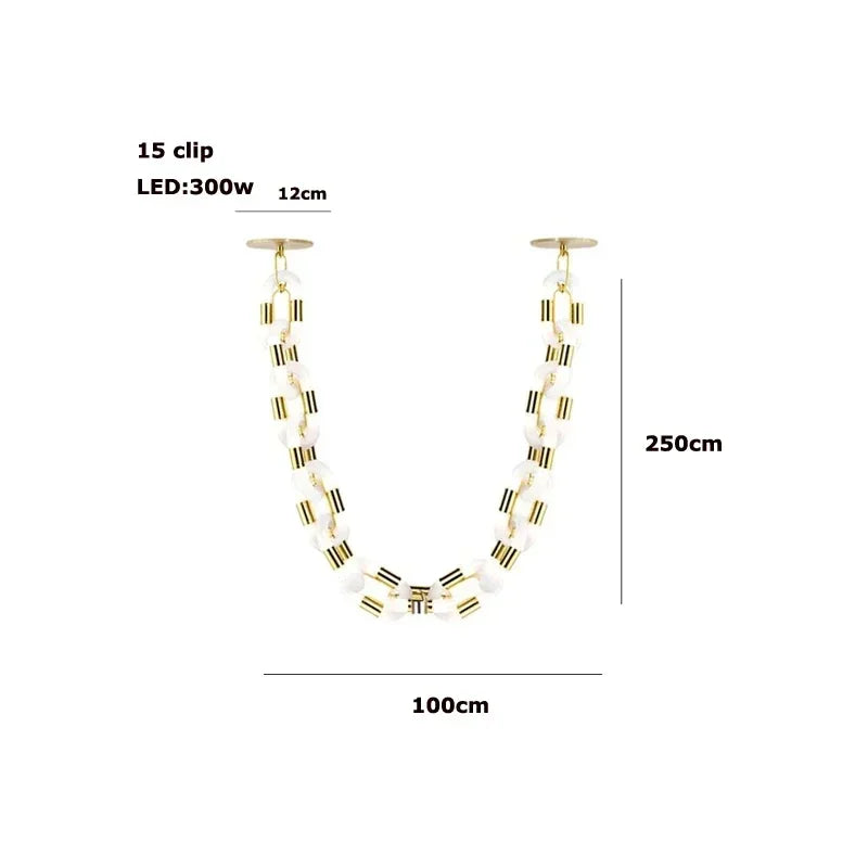Afralia™ Crystal Gold Chain Chandelier Ceiling Lamp for Home Décor