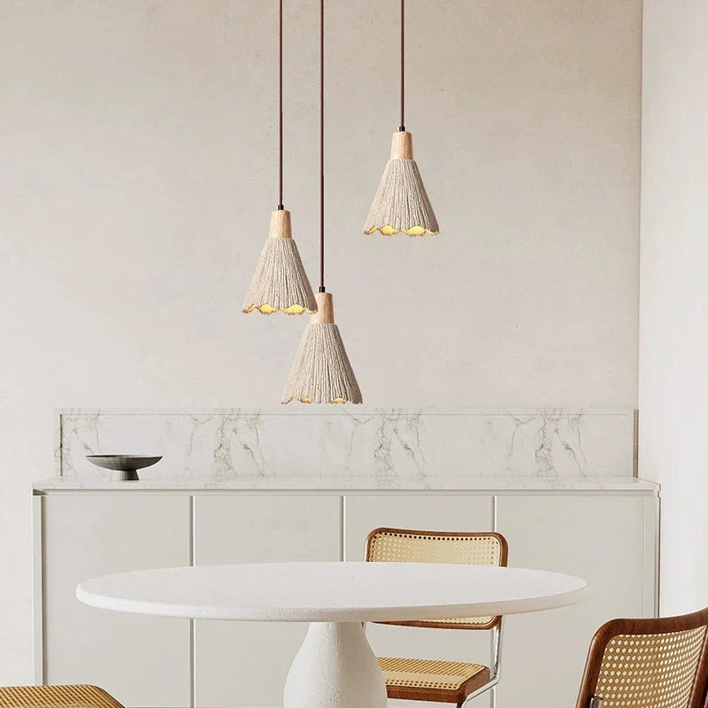 Afralia™ LED Cement Pendant Lamp Creamy Style Wabi-sabi E27