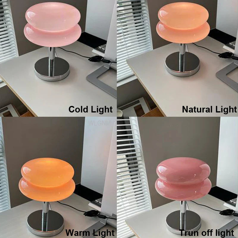Afralia™ Macaron Glass Table Lamp: Elegant Desk Light for Bedroom and Living Room Décor