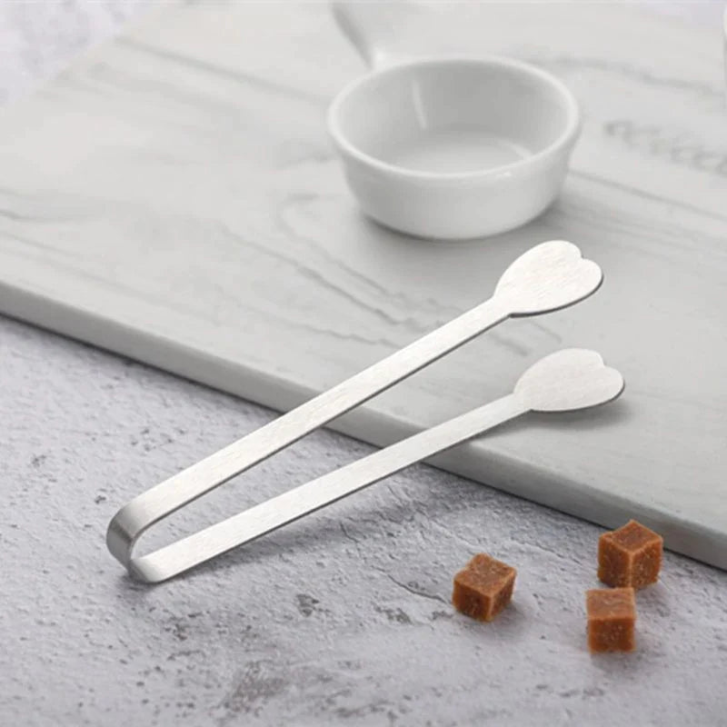 Afralia™ Stainless Steel Food Tongs Ice Cube Tea Bag Clip Kitchen Gadget