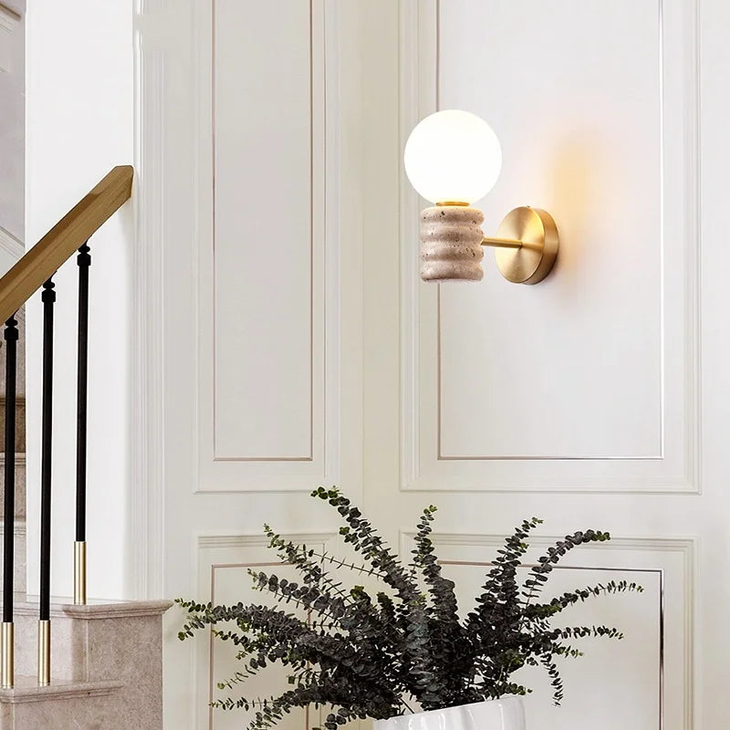 Afralia™ Japanese Style LED Wall Lamp with Pull Chain and White Glass