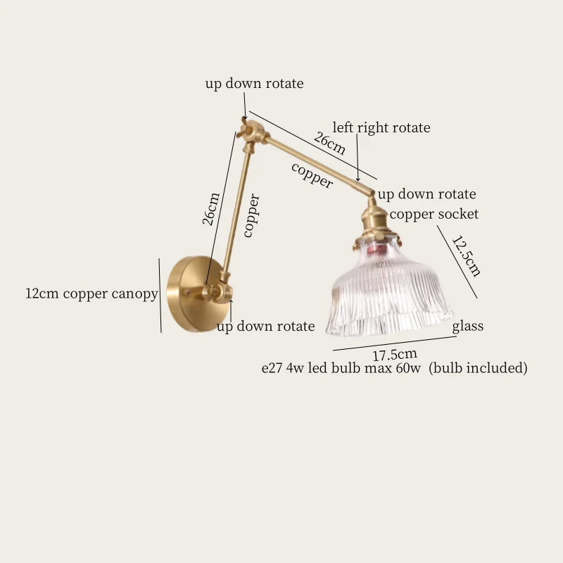 Afralia™ Glass LED Wall Lamp for Living Room Bedroom Mirror Bathroom - Nordic Minimalism