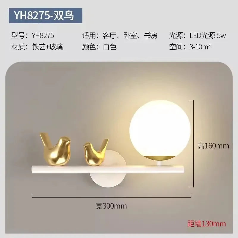Afralia™ Bird Wall Lights: Modern LED Nordic Living Room Lighting