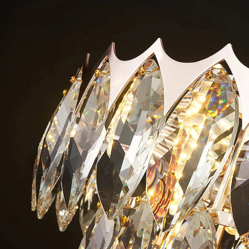 Afralia™ Nordic Crystal Chandelier Dimmable LED Pendant Lamp for Elegant Living Room Décor