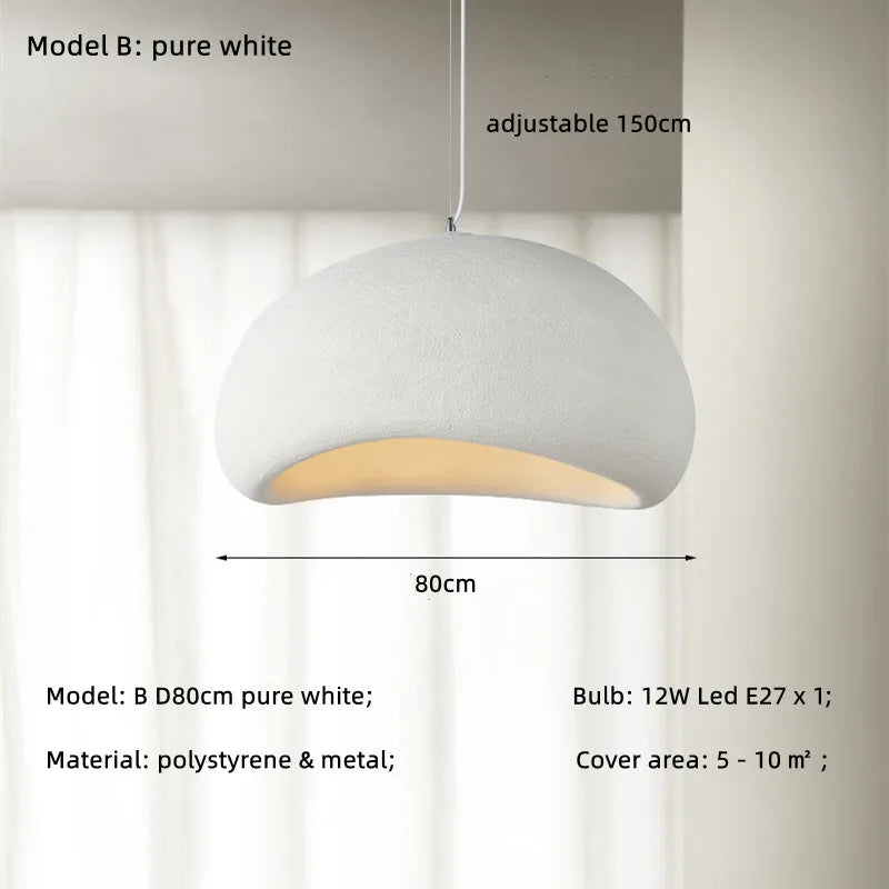 Afralia™ Nordic Wabi Sabi E27 LED Pendant Light: Minimalist Loft Bar Restaurant Lamp