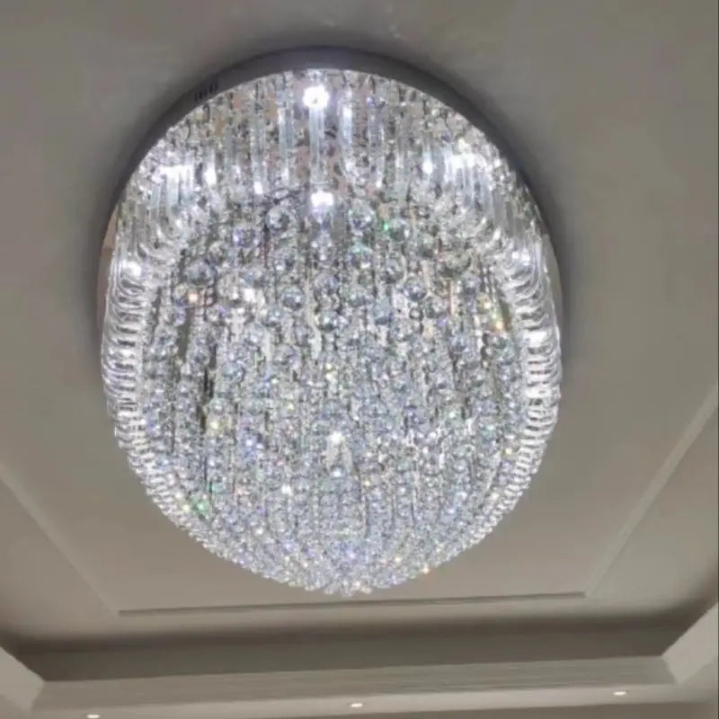 Afralia™ Crystal Dining Room Ceiling Light Modern LED K9 Crystals Gold / Chrome