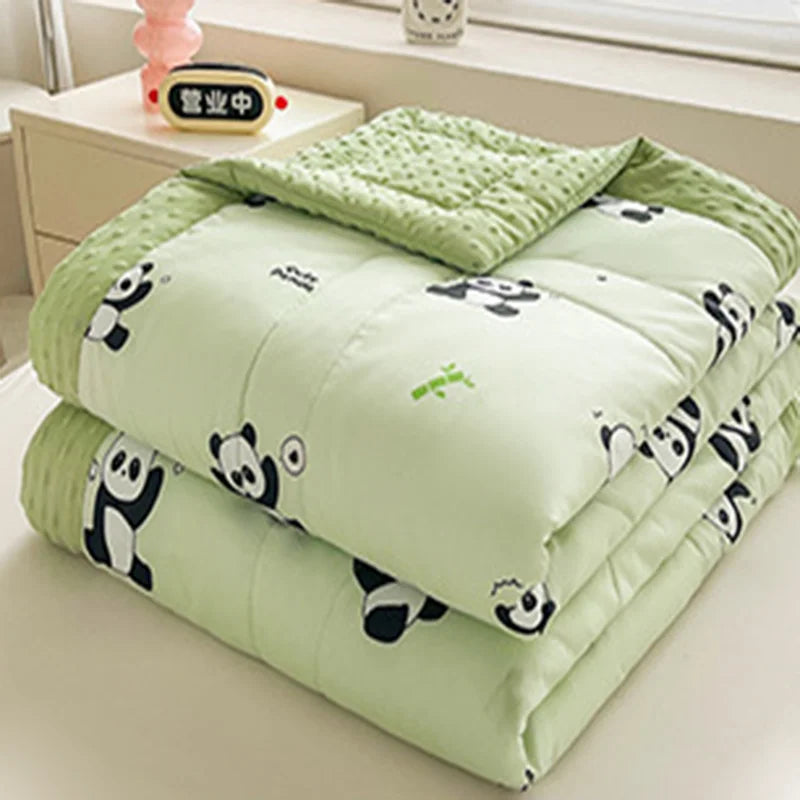 Afralia™ Cartoon Pattern Summer Comforter: Skin-Friendly Breathable Quilt for Kids & Adults