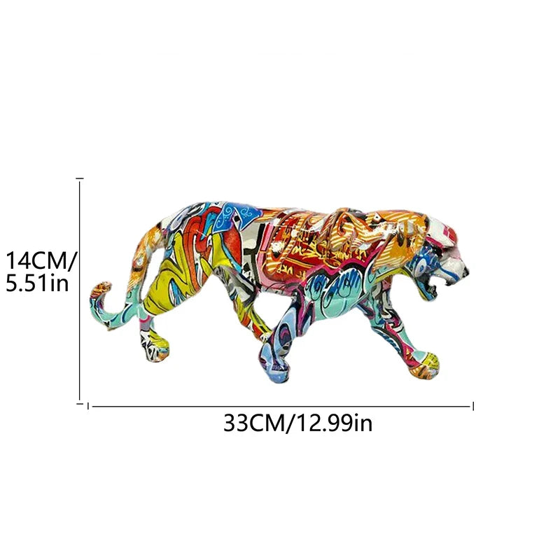 Afralia™ Modern Resin Leopard Figurine for Chic Home Decor & Office Accents