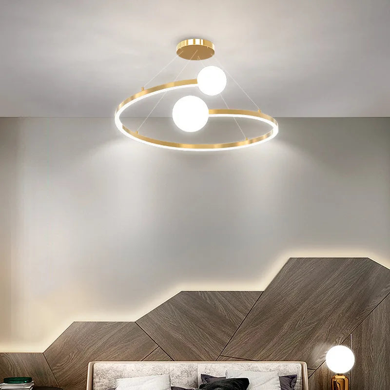 Afralia™ Nordic Ring Chandelier: Bubble LED Pendant Light for Living Room & Bedroom