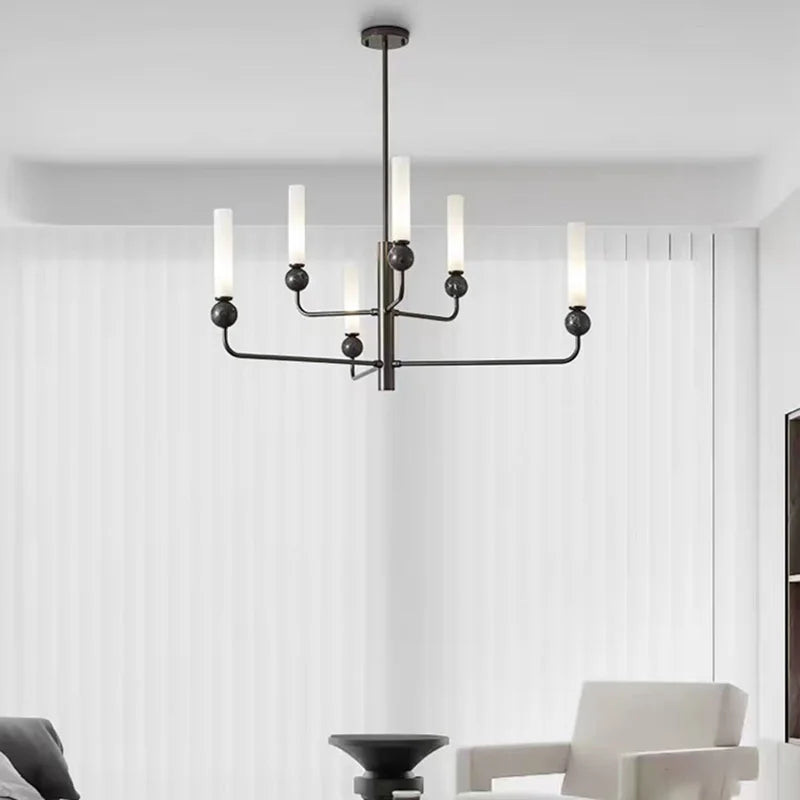 Afralia™ Marble Ball Brass Chandelier: Modern & Simple Parlor Dining Bedroom Lighting