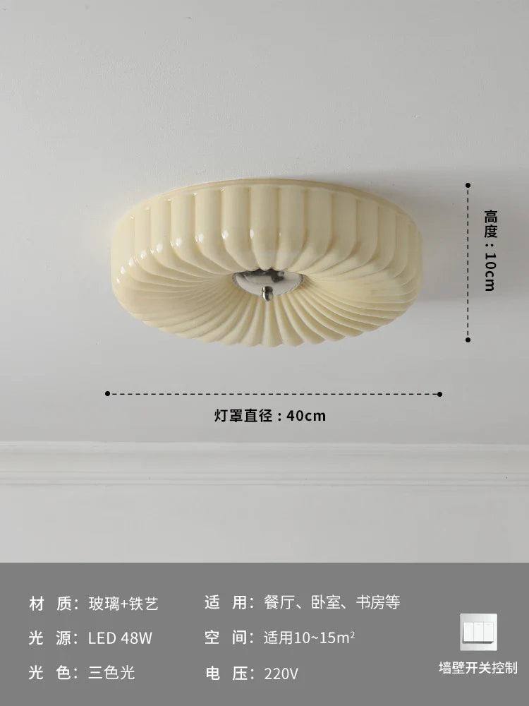 Afralia™ Cream Glass Wind Ceiling Light Vintage Design Medieval Hanging Lamp