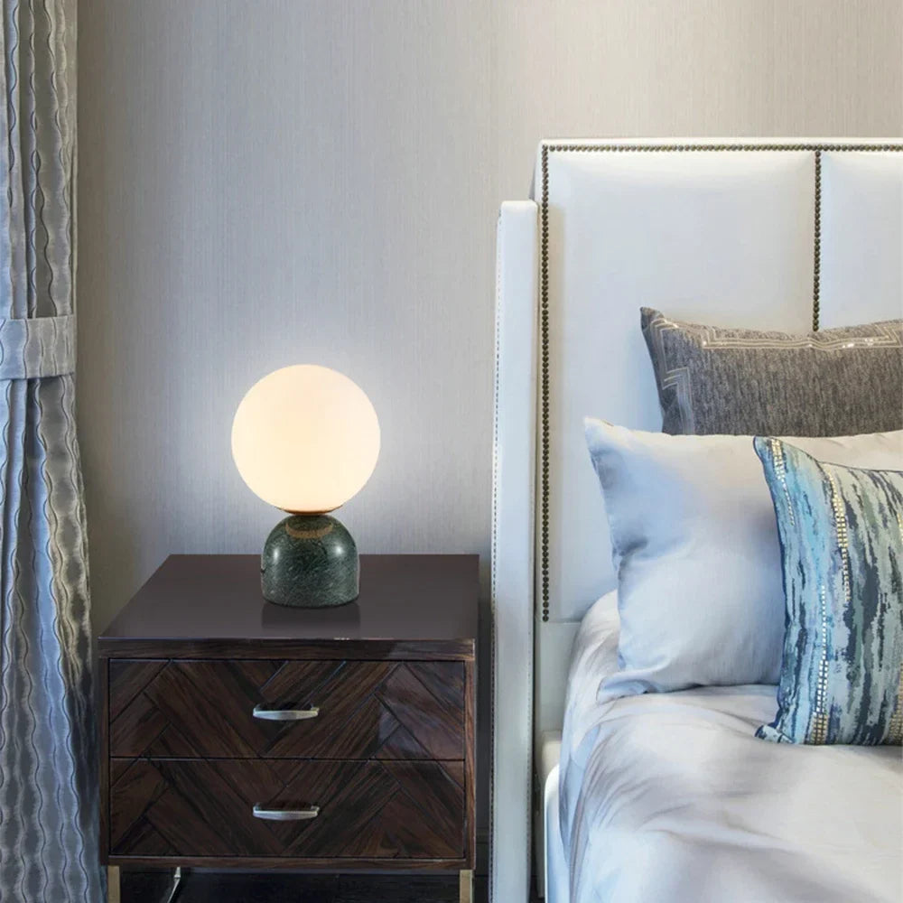 Afralia™ Marble Table Lamp: Modern Nordic Glass Light for Living Room, Bedroom, Study