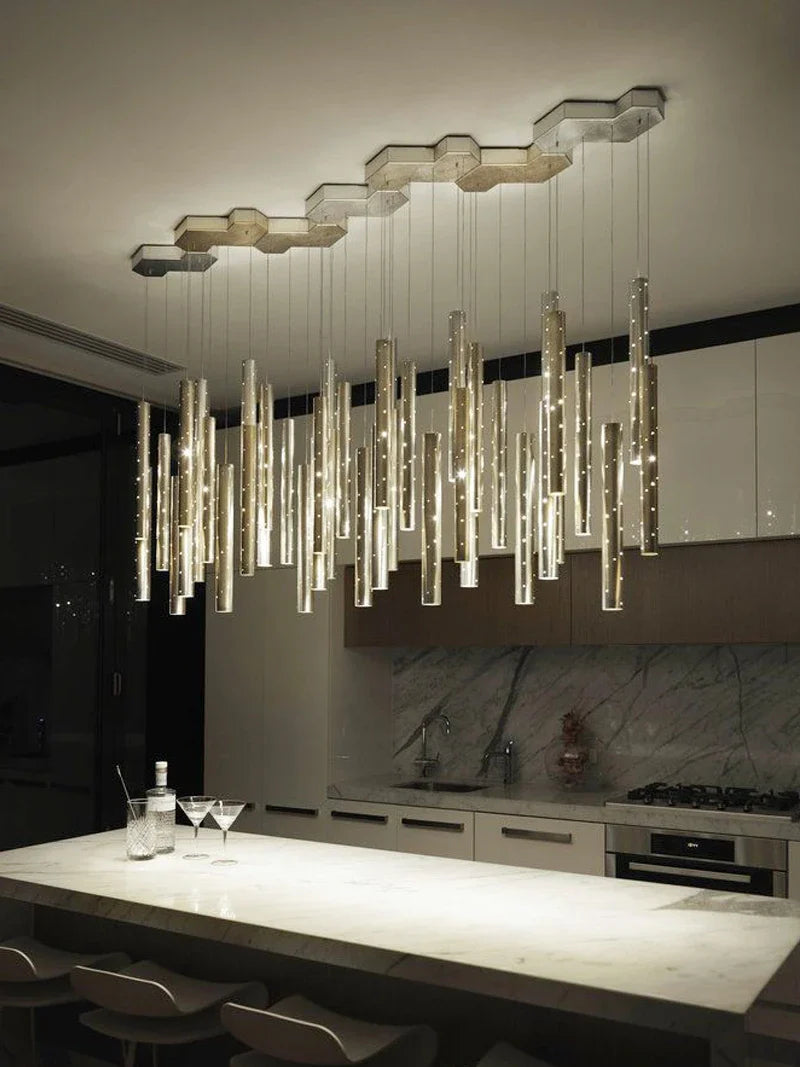 Afralia™ Modern Cylinder Ceiling Chandelier for Home, Living Room, and Bar Lighting