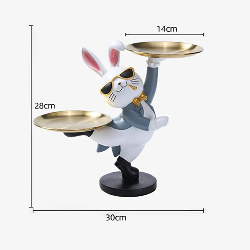 Afralia™ Resin Rabbit Sculpture: Bunny Storage Box & Key Holder Home Decor