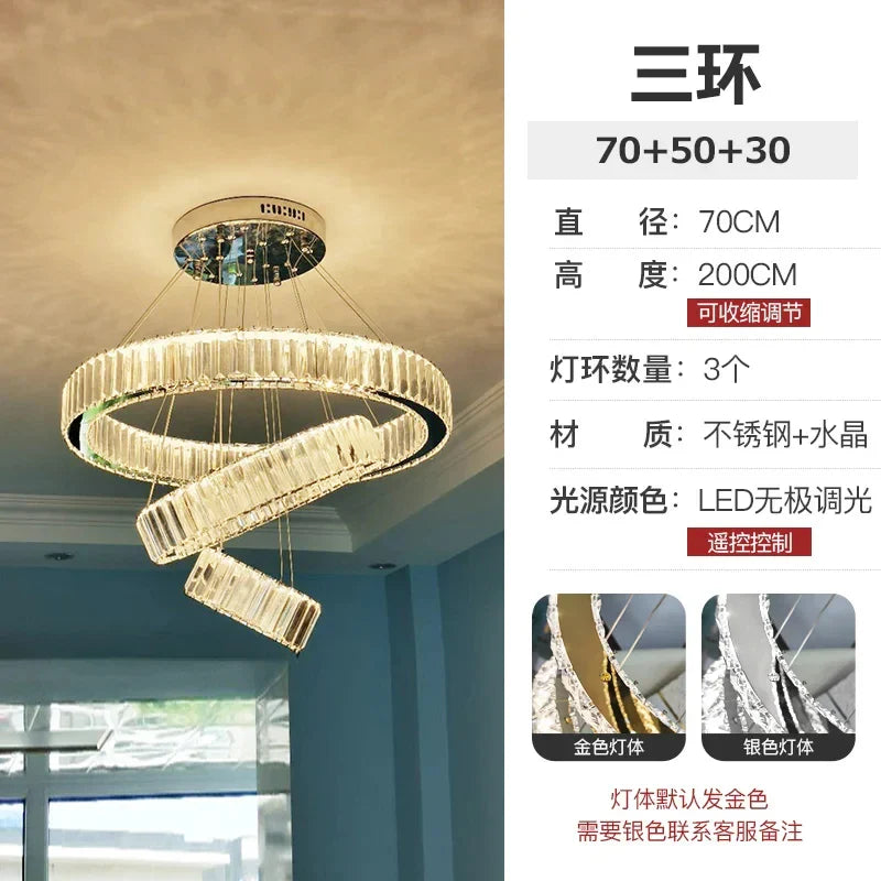 Afralia™ Crystal LED Chandelier for Modern European Style Living Room Lighting