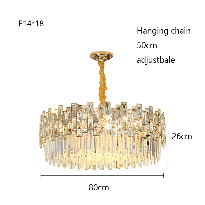 Afralia™ Gold Black Crystal LED Chandelier, Round Oval Living Room Ceiling Light