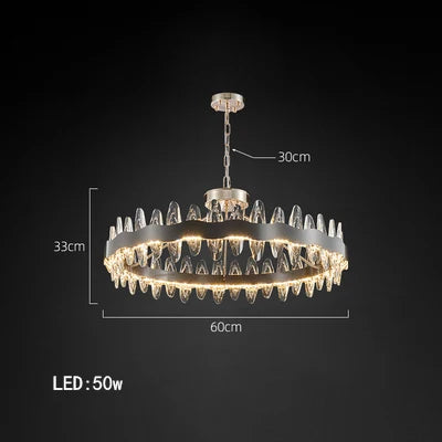 Afralia™ Luxury LED Chandelier Black Crystal Modern Suspension Island Dining Lamp