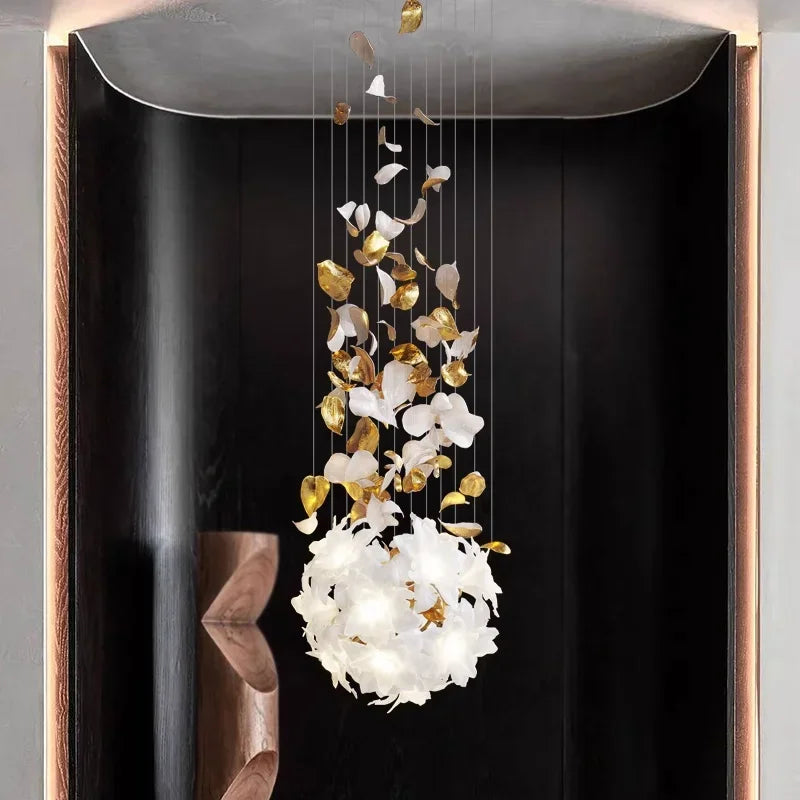 Afralia™ Crystal Flower Luxury Chandelier for Home Decor