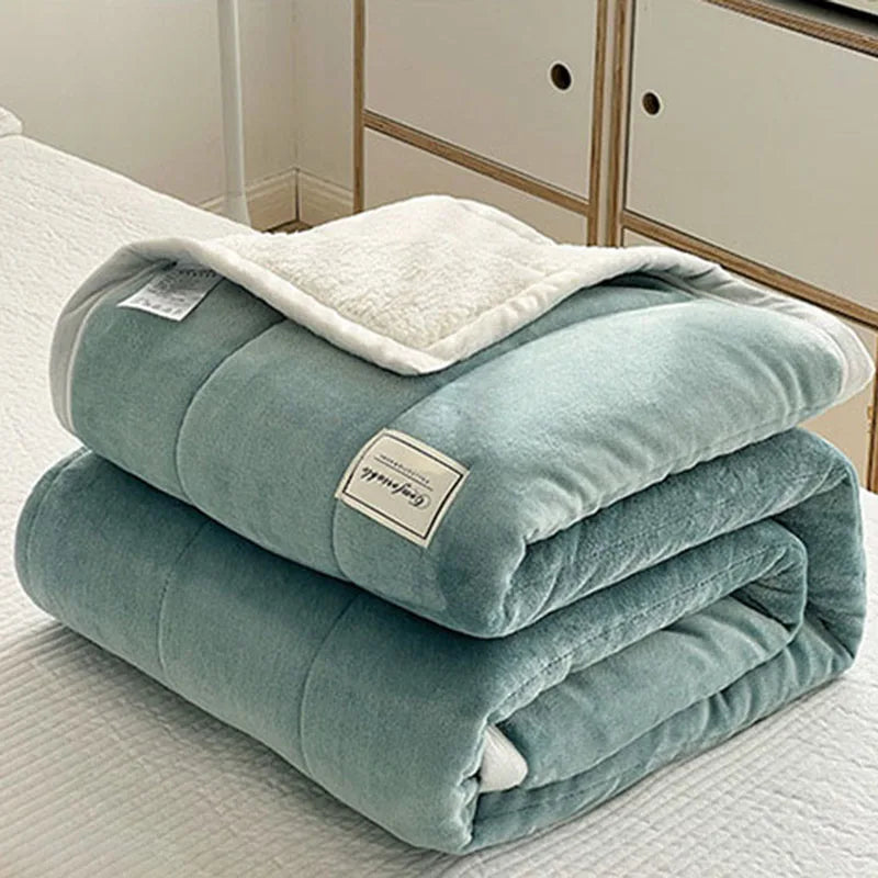 Afralia™ Cozy Imitation Lamb's Wool Blanket - Warmth for Beds, Adults & Kids
