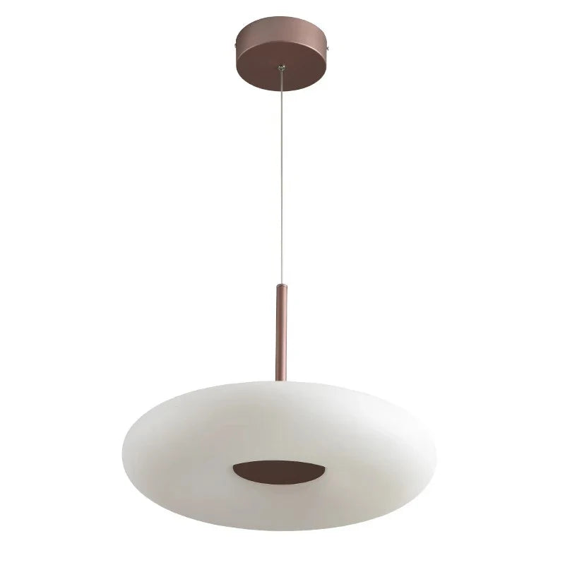 Afralia™ Modern White LED Circular Pendant Light for Restaurant, Coffee Shop, and Study