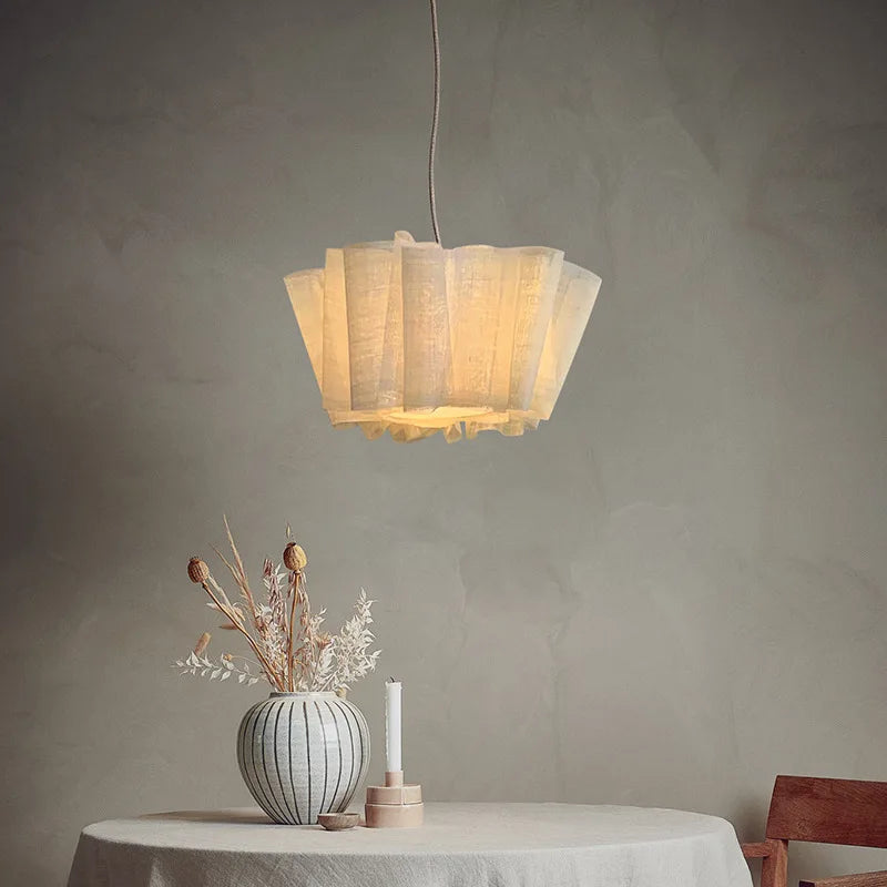 Afralia™ Wabi Sabi Fabric LED Chandelier for Living Room, Hotel & Restaurant