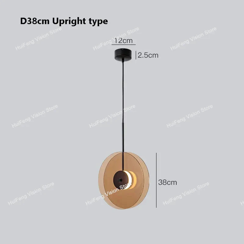Afralia™ Nordic Glass Disc LED Pendant Lights for Bedroom, Dining, and Indoor Lighting
