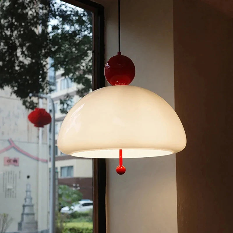 Afralia™ Nordic Mushroom Glass LED Pendant Light for Bedroom Living Room Decor