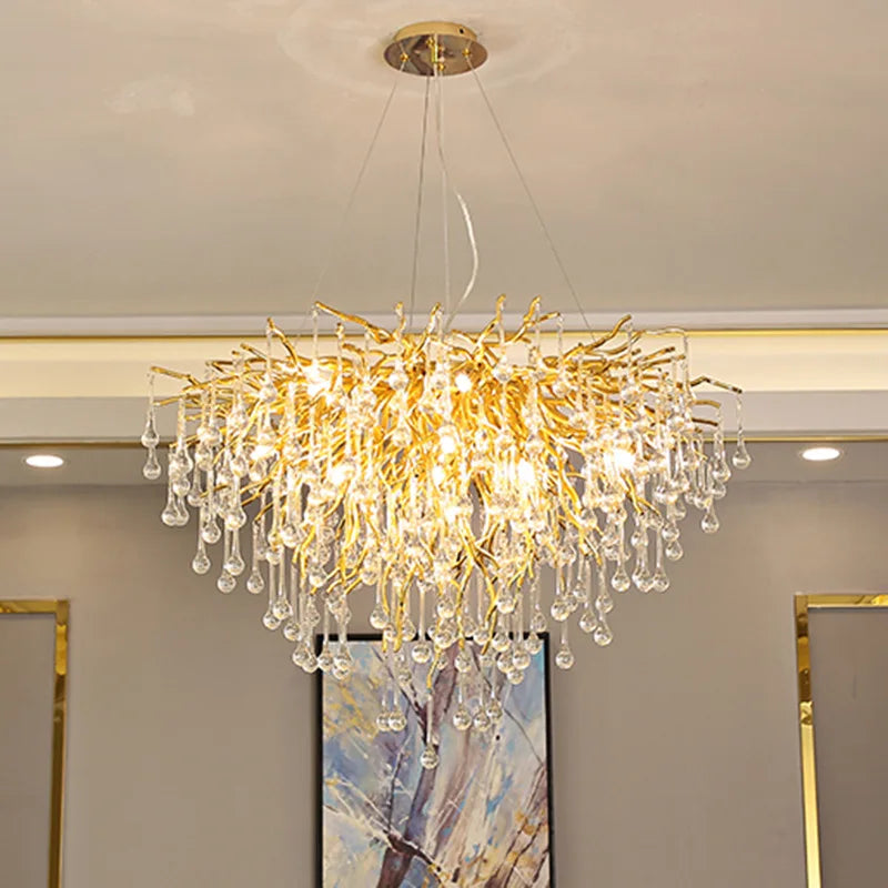 Afralia™ Crystal Chandelier: Luxury Living Decor Lighting Fixture