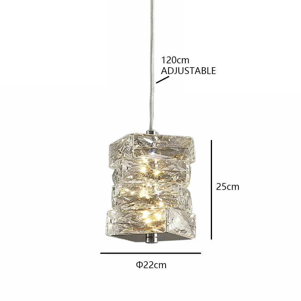 Afralia™ Triangular Crystal Pendant Chandelier - Luxury LED Glass Lighting for Dinning Room