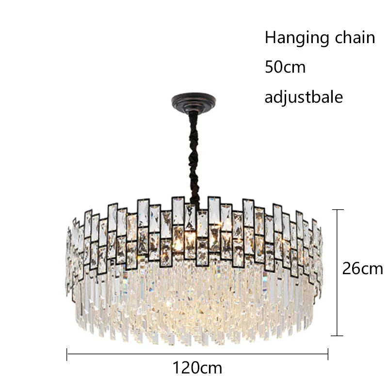 Afralia™ LED Crystal Chandelier: Elegant Round & Oval Hanging Lamp for Luxurious Living Room