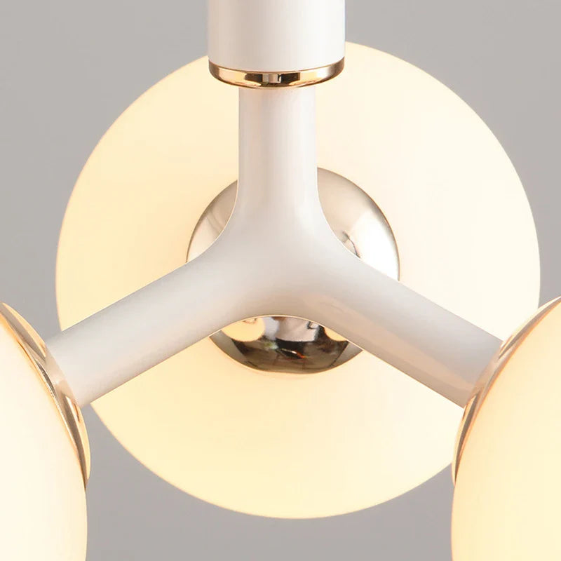 Afralia™ Magic Bean 9 White Glass Chandelier LED Suspension Lamp