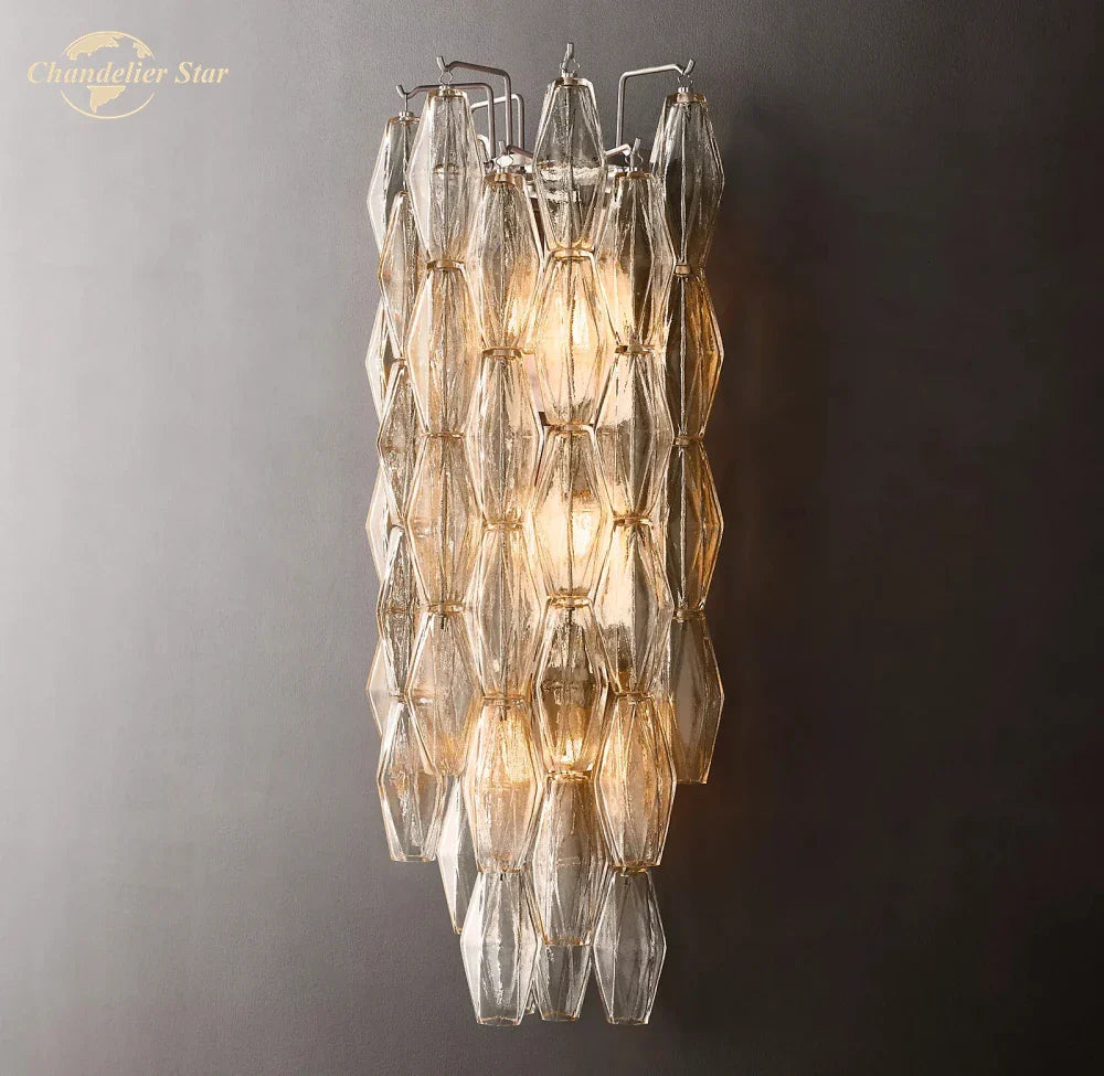 Afralia™ Chiara Glass LED Wall Sconce Light Fixture