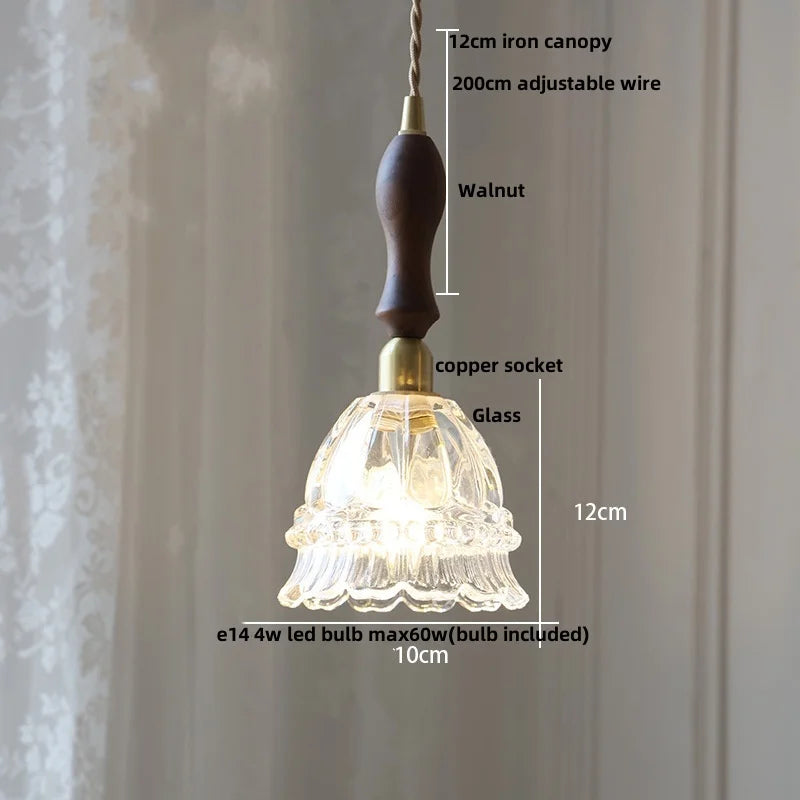 Afralia™ Vintage Green Glass LED Pendant Light Fixture for Kitchen Bar Loft - Copper Socket
