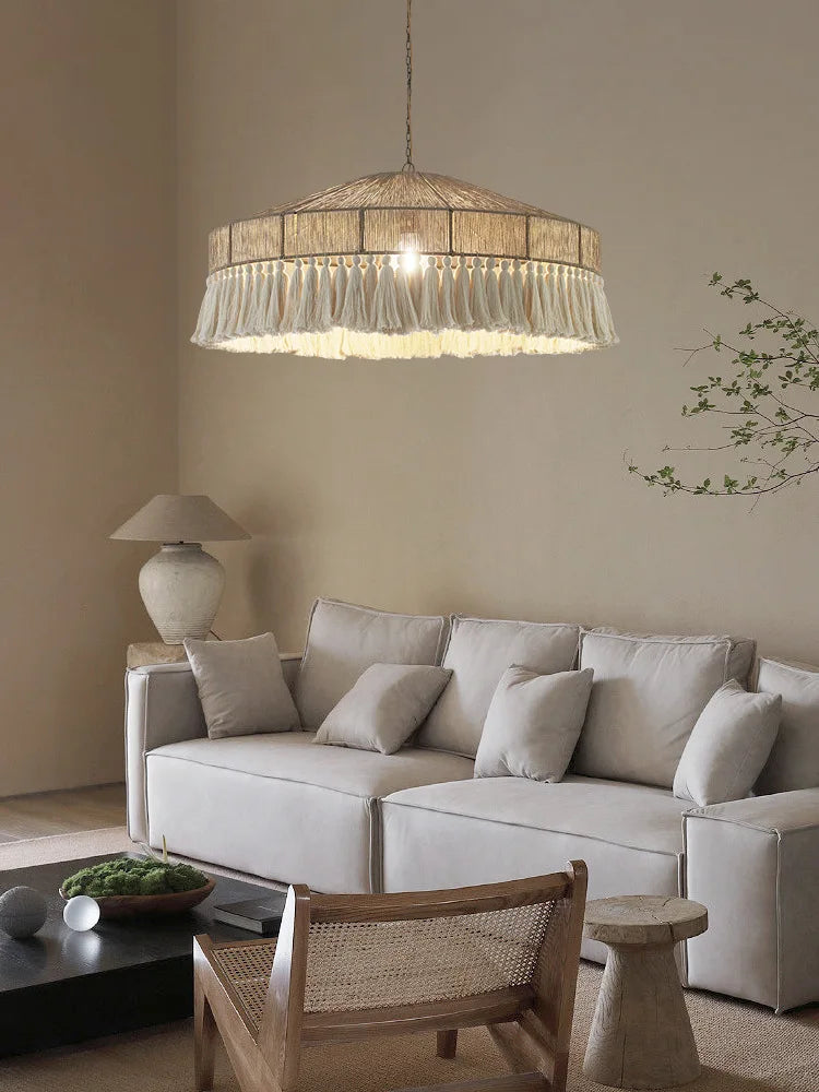 Afralia™ Bohemian Tassel Chandelier: Handmade Nordic Pendant Lamp for Bedroom, Living Room, Kitchen