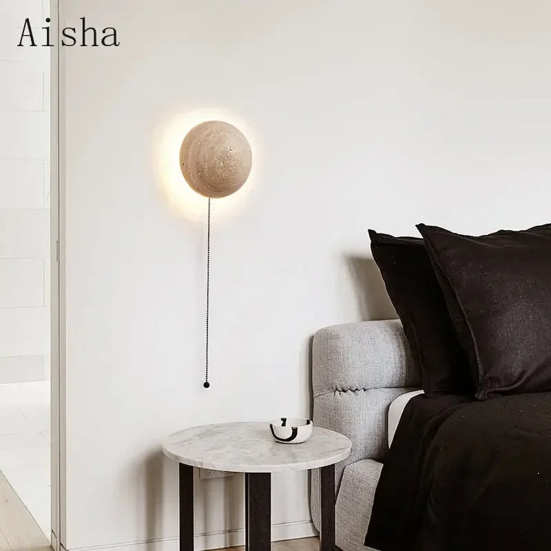 Afralia™ Retro LED Stone Wall Lamp for Home Decoration