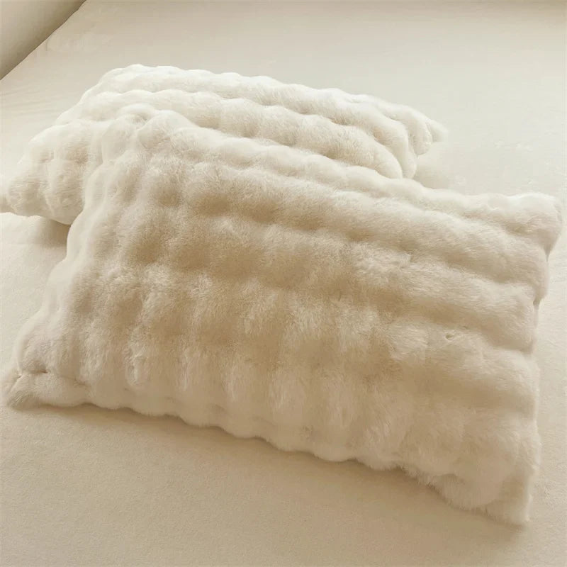 Afralia™ Plush Faux Rabbit Fur Bedding Set for Luxurious Comfort.