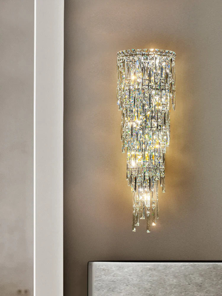 Afralia™ Luxury Crystal Wall Light for Living Room Bedroom, High-End Indoor Night Lighting