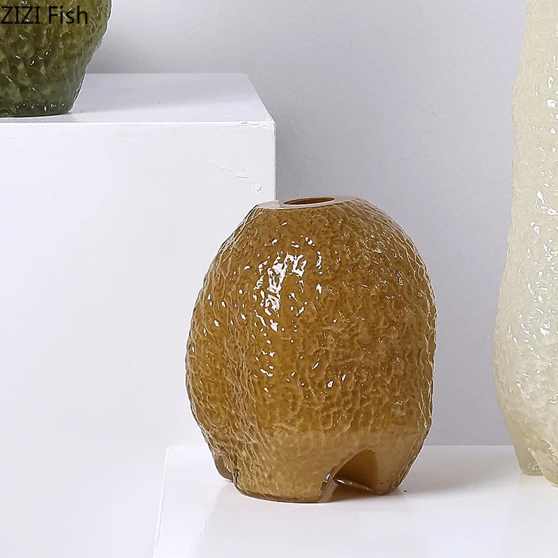 Afralia™ Ripple Glass Vase: Hydroponics Plant Pots Table Decoration Room Aesthetic Decor