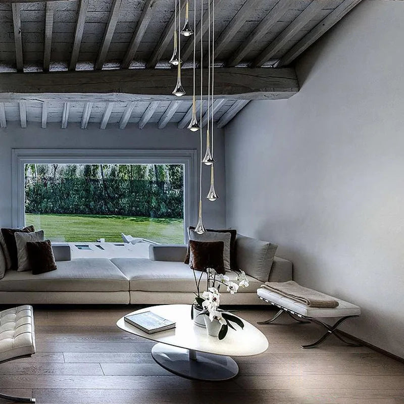 Afralia™ Rain Drop Pendant Chandelier for Bedroom and Living Room