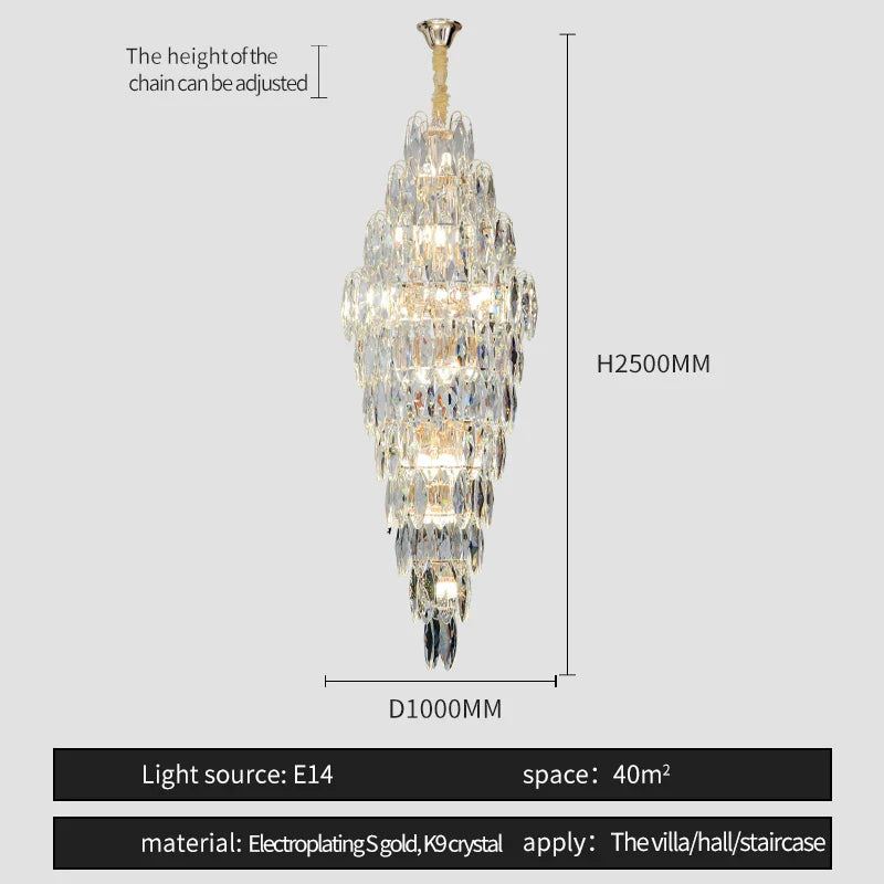Afralia™ European Duplex Crystal Chandelier for Elegant Luxury Living
