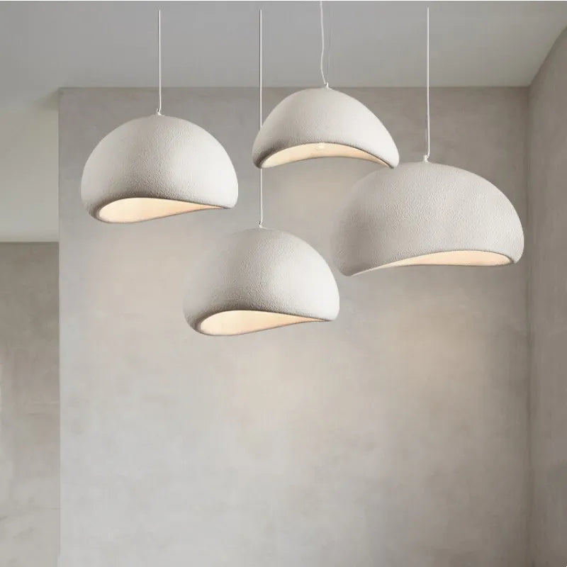 Afralia™ Creamy Style Wabi Sabi Chandelier Stairs Nordic Led Pendant Lights