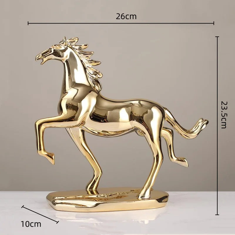 Afralia™ Lucky Horse Resin Home Decoration Sculpture