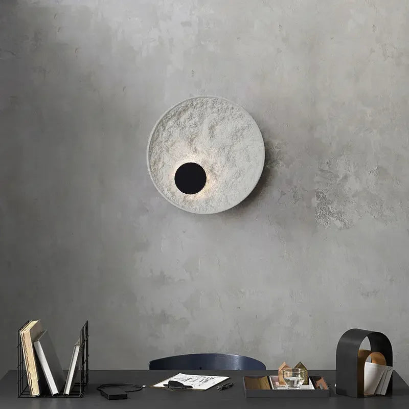 Afralia™ Nordic Round LED Resin Wall Lamp - White/Black Creative Bedroom Light