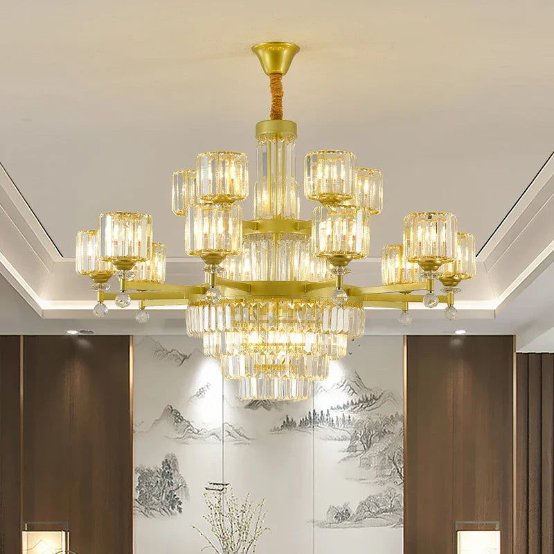 Afralia™ Crystal Chandelier: Elegant Retro Lighting for Living Room, Bedroom, and Dining Area